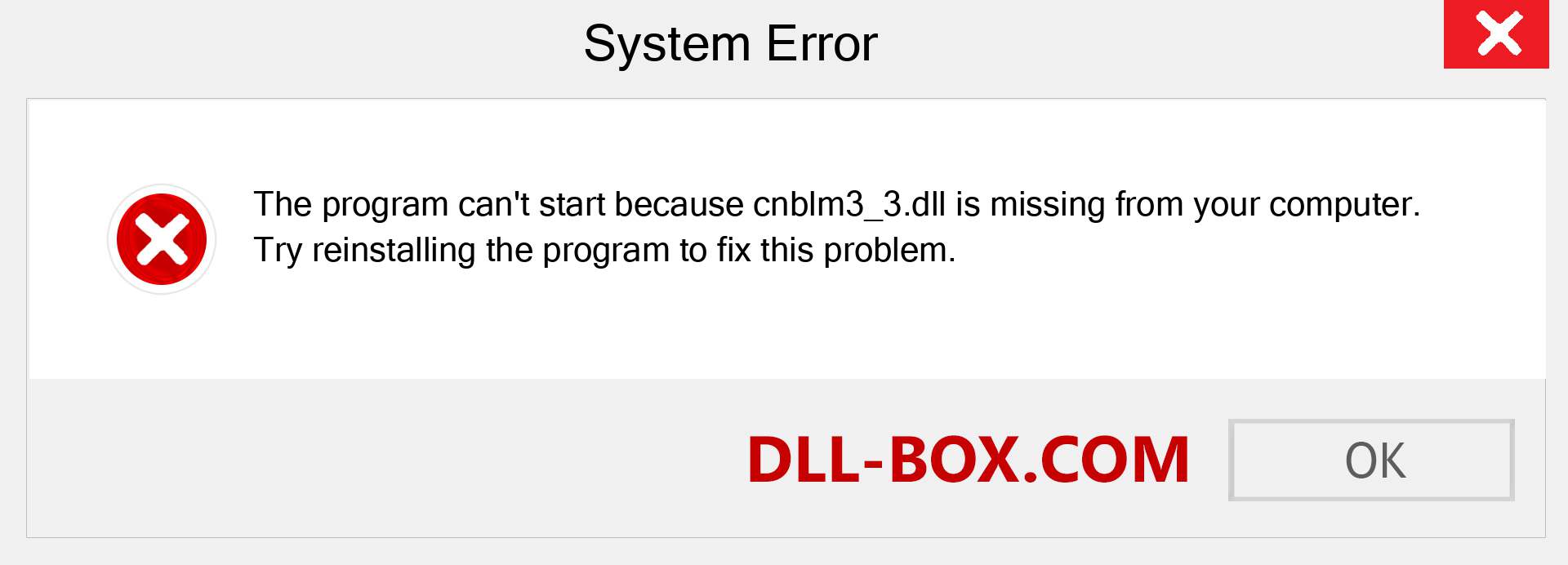  cnblm3_3.dll file is missing?. Download for Windows 7, 8, 10 - Fix  cnblm3_3 dll Missing Error on Windows, photos, images