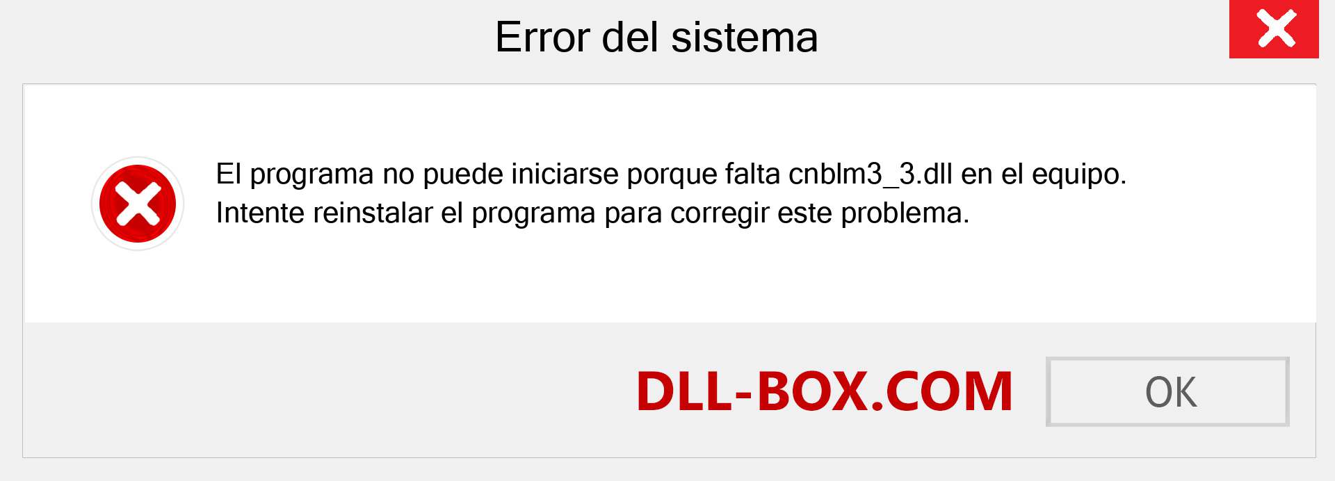 ¿Falta el archivo cnblm3_3.dll ?. Descargar para Windows 7, 8, 10 - Corregir cnblm3_3 dll Missing Error en Windows, fotos, imágenes